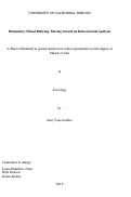 Cover page: Elementary School Bullying: Moving toward an Intersectional Analysis