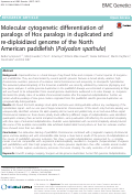 Cover page: Molecular cytogenetic differentiation of paralogs of Hox paralogs in duplicated and re-diploidized genome of the North American paddlefish (Polyodon spathula)