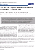 Cover page: The Diabetic Dog as a Translational Model for Human Islet Transplantation.