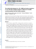 Cover page: The relationship between tics, OC, ADHD and autism symptoms: A cross- disorder symptom analysis in Gilles de la Tourette syndrome patients and family-members