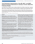 Cover page: Test Performance Characteristics of the AIR, GAD-7 and HADS-Anxiety Screening Questionnaires for Anxiety in Chronic Obstructive Pulmonary Disease