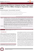 Cover page: Epidemiological Pattern of Injuries in Iran; a Nationwide Review of Seven Million Emergency Department Admissions