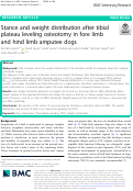 Cover page: Stance and weight distribution after tibial plateau leveling osteotomy in forelimb and hind limb amputee dogs