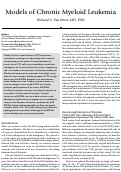 Cover page: Models of chronic myeloid leukemia.