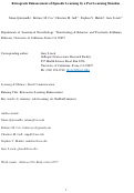 Cover page: Retrograde enhancement of episodic learning by a postlearning stimulus