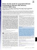 Cover page: Murine knockin model for progranulin-deficient frontotemporal dementia with nonsense-mediated mRNA decay