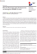 Cover page: How do Americans want elections to be run during the COVID-19 crisis?