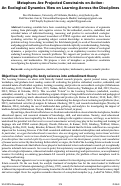 Cover page: Metaphors are projected constraints on action: An ecological dynamics view on learning across the disciplines