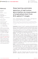 Cover page: Deep learning automates detection of wall motion abnormalities via measurement of longitudinal strain from ECG-gated CT images