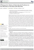 Cover page: A Retrospective Study on Patient-Specific Predictors for Non-Response to Sacroiliac Joint Injections