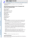 Cover page: Adult development and quality of life of transgender and gender nonconforming people