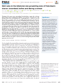 Cover page: Melt rates in the kilometer-size grounding zone of Petermann Glacier, Greenland, before and during a retreat