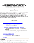 Cover page: PARTNERS FOR THE CHINA CIRCLE? THE ASIAN PRODUCTION NETWORKS OF JAPANESE ELECTRONICS FIRMS