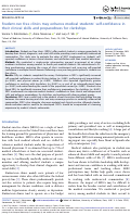 Cover page of Student-run free clinics may enhance medical students self-confidence in their clinical skills and preparedness for clerkships.