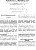 Cover page: Multiword Sequences as Building Blocks for Language: Insights into First and Second Language Learning