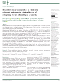 Cover page: Disability improvement as a clinically relevant outcome in clinical trials of relapsing forms of multiple sclerosis