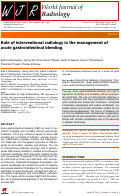 Cover page: Role of interventional radiology in the management of acute gastrointestinal bleeding