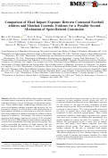 Cover page: Comparison of Head Impact Exposure Between Concussed Football Athletes and Matched Controls: Evidence for a Possible Second Mechanism of Sport-Related Concussion