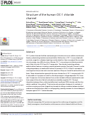 Cover page: Structure of the human ClC-1 chloride channel