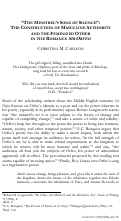 Cover page: "The Minstrel's Song Of Silence": The Construction of Masculine Authority And The Feminized Other In The Romance Sir Orfeo