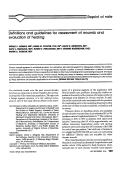 Cover page: Definitions and guidelines for assessment of wounds and evaluation of healing