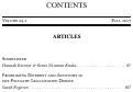 Cover page: Table of Contents