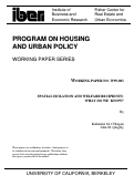 Cover page: Spacial Isolation and Welfare Recipients: What Do We Know?