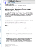 Cover page: Exposure to an obesogenic diet during adolescence leads to abnormal maturation of neural and behavioral substrates underpinning fear and anxiety