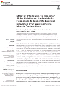 Cover page: Effect of Interleukin-15 Receptor Alpha Ablation on the Metabolic Responses to Moderate Exercise Simulated by in vivo Isometric Muscle Contractions