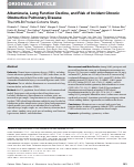 Cover page: Albuminuria, Lung Function Decline, and Risk of Incident Chronic Obstructive Pulmonary Disease. The NHLBI Pooled Cohorts Study