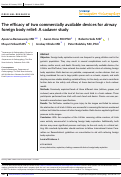 Cover page: The efficacy of two commercially available devices for airway foreign body relief: A cadaver study