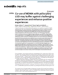 Cover page: Co-use of MDMA with psilocybin/LSD may buffer against challenging experiences and enhance positive experiences.