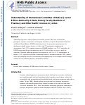 Cover page: Understanding of International Committee of Medical Journal Editors Authorship Criteria Among Faculty Members of Pharmacy and Other Health Sciences in Jordan