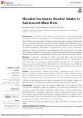 Cover page: Nicotine Increases Alcohol Intake in Adolescent Male Rats