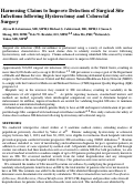 Cover page: Harnessing Claims to Improve Detection of Surgical Site Infections following Hysterectomy and Colorectal Surgery
