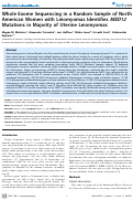 Cover page: Whole Exome Sequencing in a Random Sample of North American Women with Leiomyomas Identifies MED12 Mutations in Majority of Uterine Leiomyomas