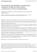 Cover page: Current practice in hemodynamic monitoring and management in high-risk surgery patients: a national survey of Korean anesthesiologists