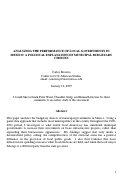 Cover page: Analyzing the Performance of Local Government in Mexico: A Political Explanation of Municipal Budgetary Choices