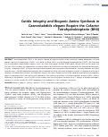 Cover page: Cuticle Integrity and Biogenic Amine Synthesis in Caenorhabditis elegans Require the Cofactor Tetrahydrobiopterin (BH4)