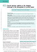 Cover page of Current opinions: updates on the changing landscape in the management of cervical cancer