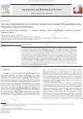 Cover page: The role of inflammation in core features of depression: Insights from paradigms using exogenously-induced inflammation