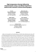 Cover page: High-Temperature Thermal Diffusivity Measurements Using a Modified Ångström's Method With Transient Infrared Thermography