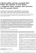 Cover page: Cdc53/cullin and the essential Hrt1 RING–H2 subunit of SCF define a ubiquitin ligase module that activates the E2 enzyme Cdc34