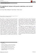 Cover page: B lymphoblastic leukemia with granules mimicking acute myeloid leukemia