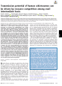 Cover page: Transmission potential of human schistosomes can be driven by resource competition among snail intermediate hosts.