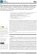 Cover page: Transcranial Focused Ultrasound Neuromodulation in Psychiatry: Main Characteristics, Current Evidence, and Future Directions.