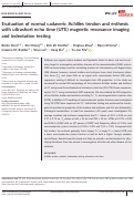 Cover page: Evaluation of normal cadaveric Achilles tendon and enthesis with ultrashort echo time (UTE) magnetic resonance imaging and indentation testing