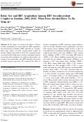 Cover page: Risky Sex and HIV Acquisition Among HIV Serodiscordant Couples in Zambia, 2002–2012: What Does Alcohol Have To Do With It?