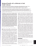 Cover page: Reduced Paneth cell alpha-defensins in ileal Crohn's disease