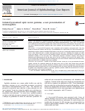 Cover page: Isolated presumed optic nerve gumma, a rare presentation of neurosyphilis.